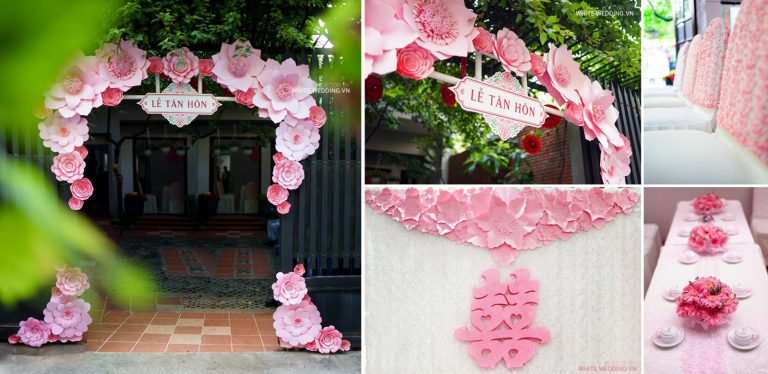 Những mẫu hoa giấy trang trí tiệc cưới sang trọng và độc đáo