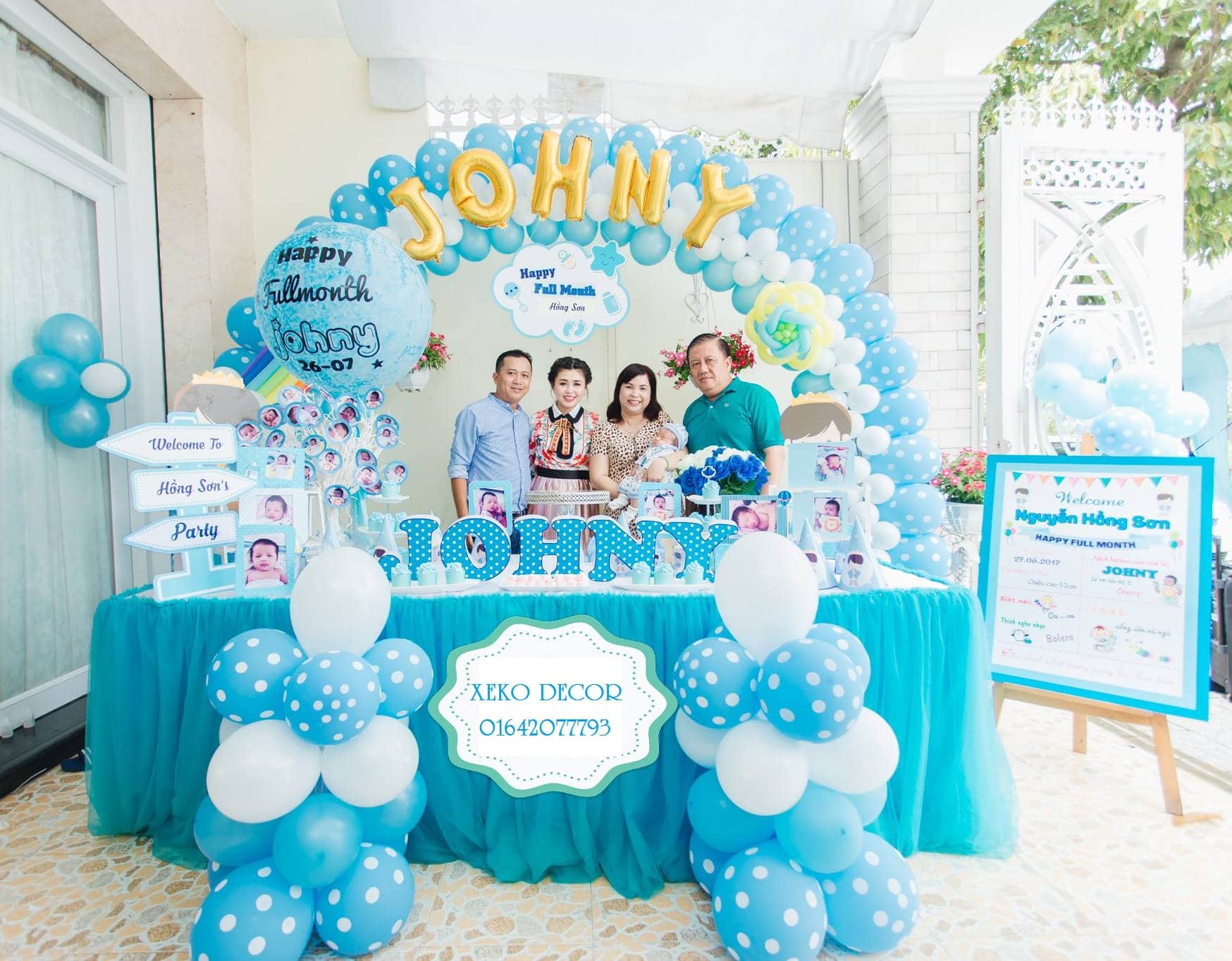 Trang trí tiệc thôi nôi bé trai