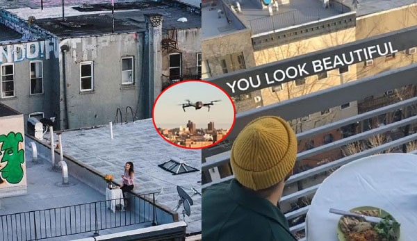 Dùng flycam làm bạn gái bất ngờ